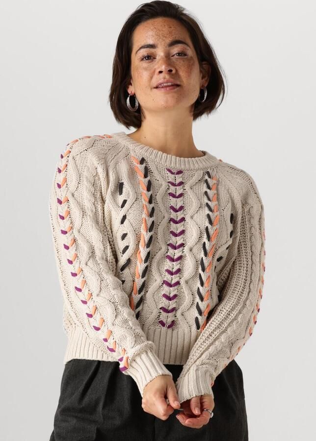 CATWALK JUNKIE Dames Truien & Vesten Multi Color Cable Knit Ecru - Foto 4