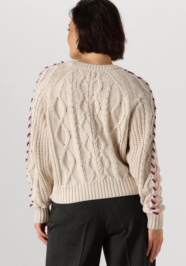 CATWALK JUNKIE Dames Truien & Vesten Multi Color Cable Knit Ecru