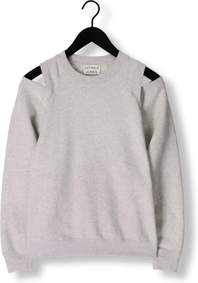 CATWALK JUNKIE Dames Truien & Vesten Relaxed Open Shoulder Sweater Grijs