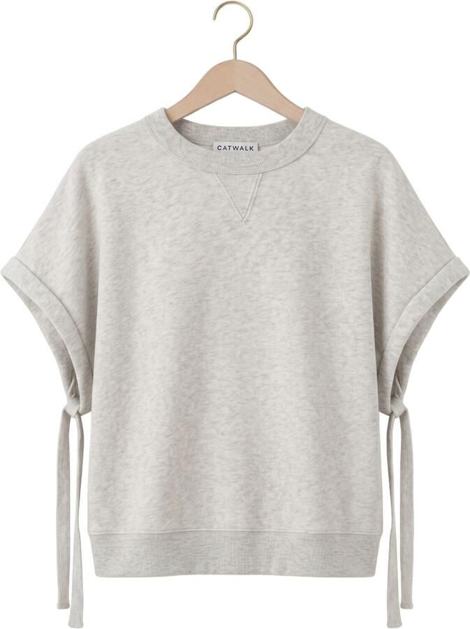 CATWALK JUNKIE Dames Truien & Vesten Short Sleeve Strap Sweater Lichtgrijs - Foto 2