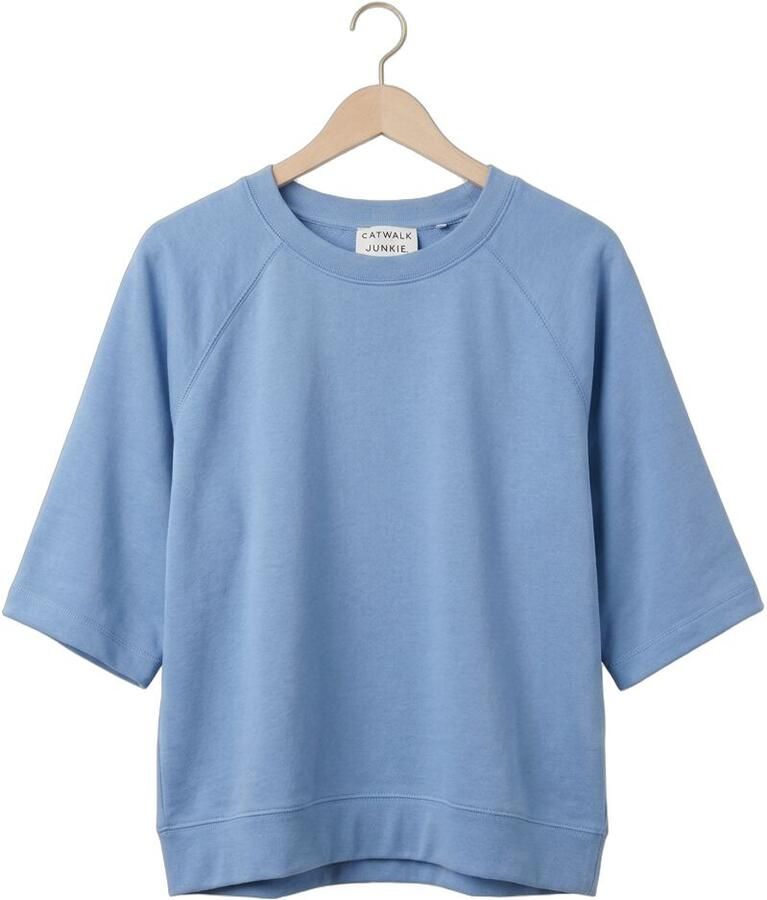 CATWALK JUNKIE Dames Truien & Vesten Short Sleeve Sweater Lichtblauw - Foto 2