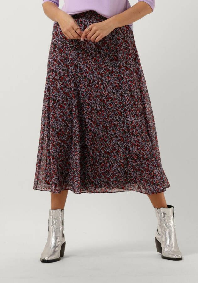 Catwalk Junkie gebloemde midi rok SK RIVER FLOWER van gerecycled polyester lavendel