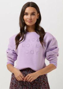 Catwalk Junkie sweater SW PEACE LOVE met tekst lavendel