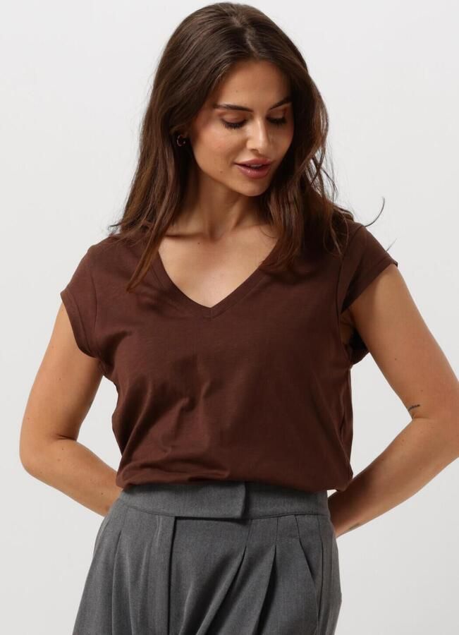 CC HEART Dames Tops & T-shirts Basic V-neck T-shirt Bruin - Foto 4
