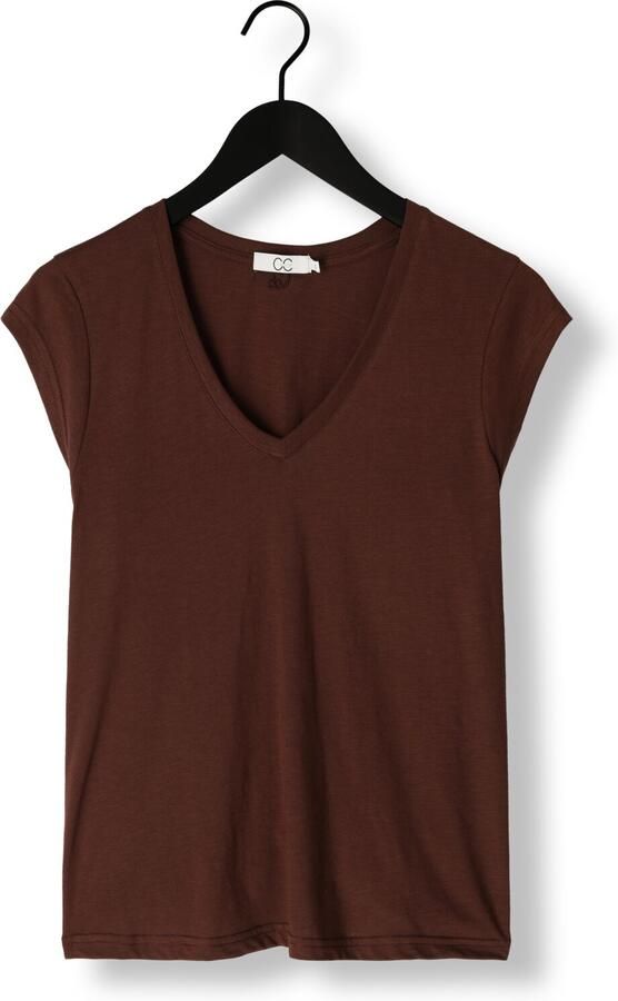 CC HEART Dames Tops & T-shirts Basic V-neck T-shirt Bruin - Foto 3