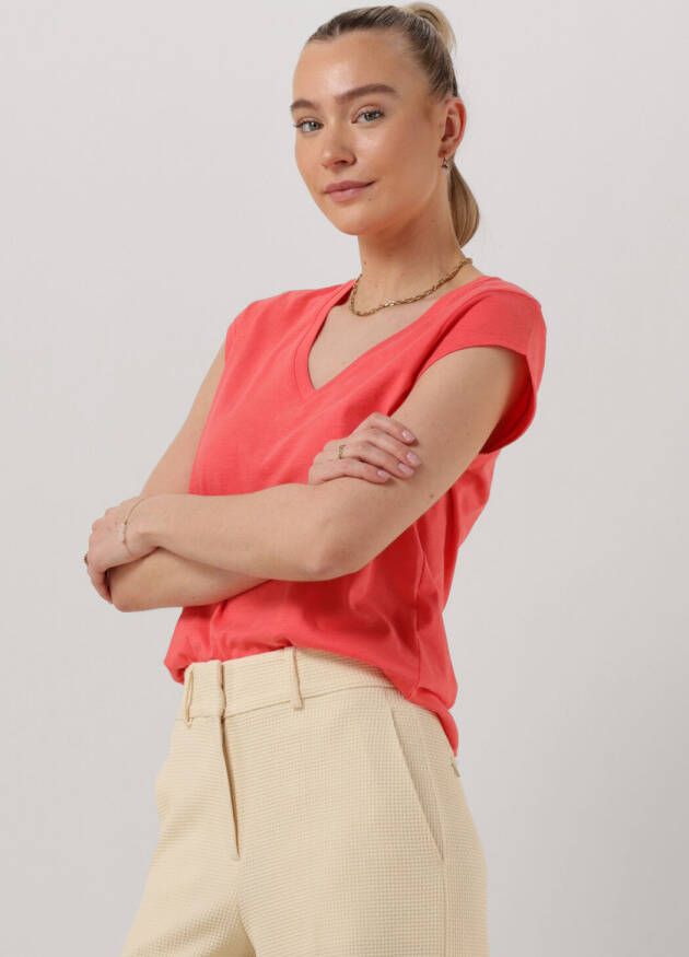 CC HEART Dames Tops & T-shirts Basic V-neck T-shirt Koraal
