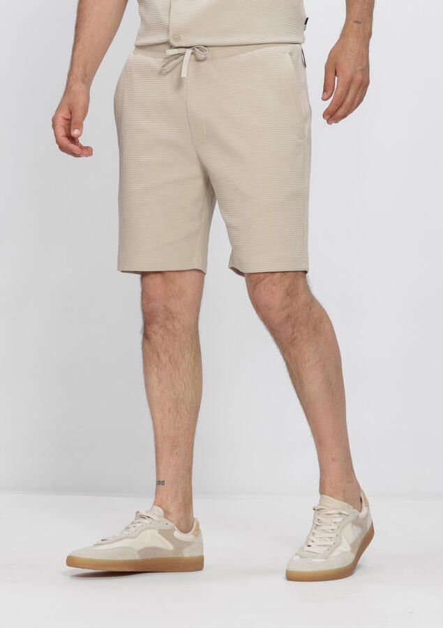 CHASIN' Stone.S Structure regular casual short beige met textuur