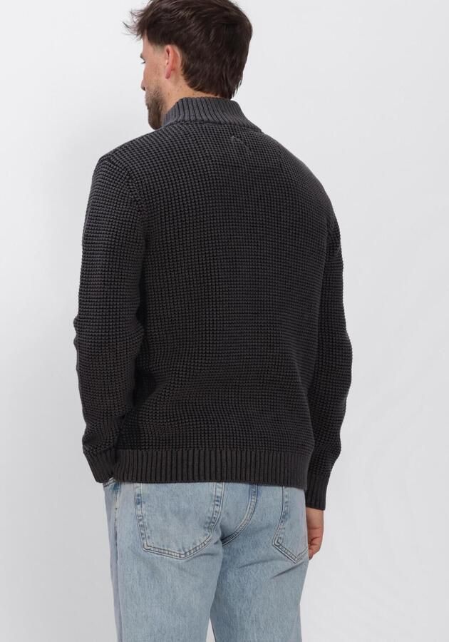 CHASIN' Oliver Dual Halfzip katoenen regular fit gebreide trui antraciet - Foto 2