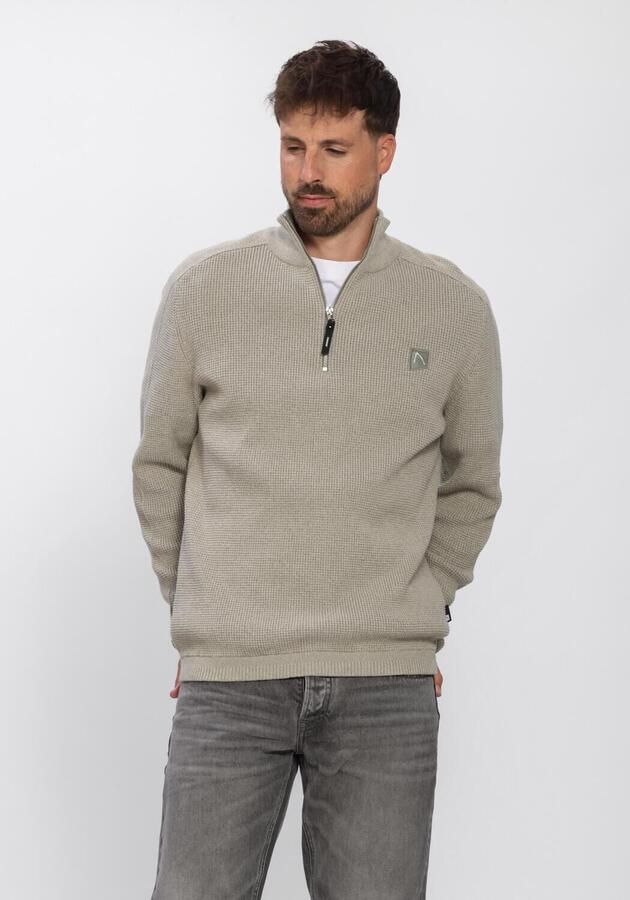 CHASIN ' Heren Truien & Vesten Oscar Brik Half Zip Zand