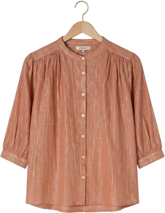 Circle of Trust gestreepte blouse met linnen oranje - Foto 2