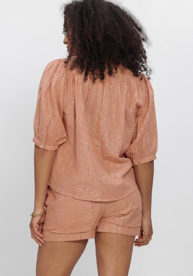Circle of Trust gestreepte blouse met linnen oranje - Foto 3