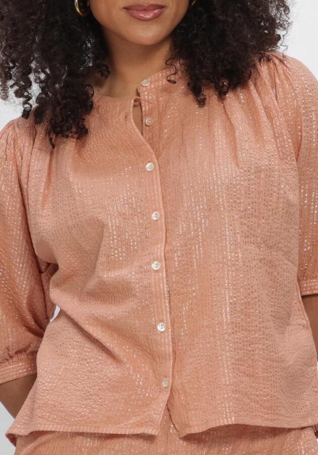 Circle of Trust gestreepte blouse met linnen oranje - Foto 4