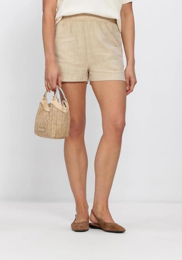 Circle of Trust regular waist casual short met linnen camel