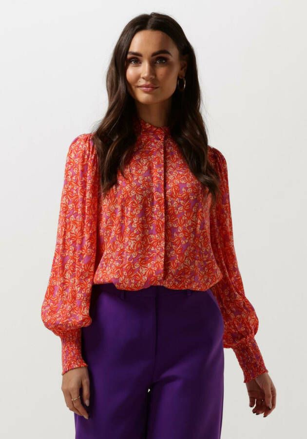 Circle of Trust blouse Grace blouse met all over print en ruches rood