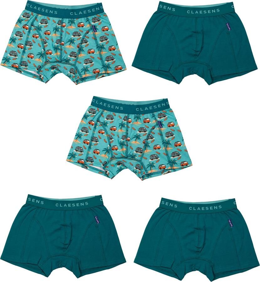 CLAESEN'S Jongens Ondergoed & Nachtkleding Boxer 5-pack Petrol