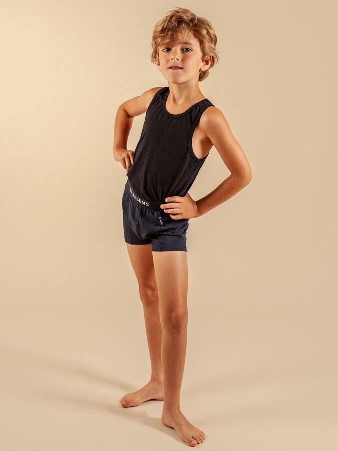 Claesen's hemd zwart Jongens Stretchkatoen Ronde hals Effen 164 170