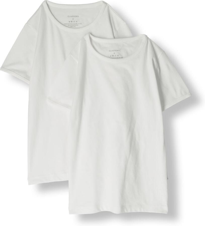 Claesen's T-shirt set van 2 wit Jongens Katoen Ronde hals Effen 128 134 - Foto 3