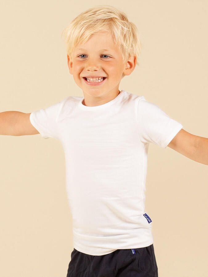 Claesen's T-shirt set van 2 wit Jongens Katoen Ronde hals Effen 128 134