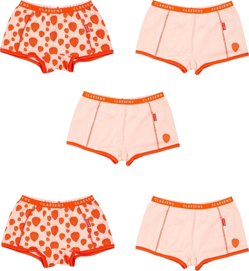 CLAESEN'S Meisjes Nachtkleding Boxer 5-pack Rood