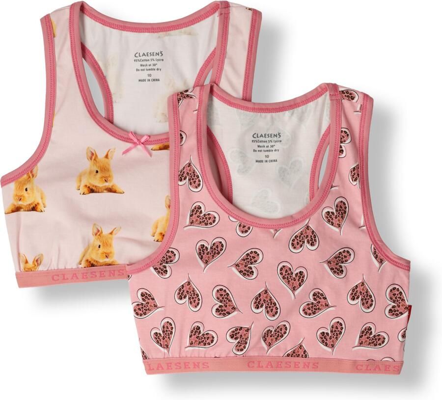 CLAESEN'S Meisjes Nachtkleding Crop Top 2-pack Roze - Foto 2
