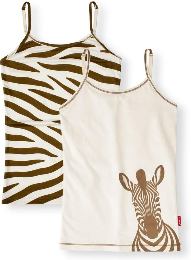 CLAESEN'S Meisjes Nachtkleding Singlet 2 Pack Ecru