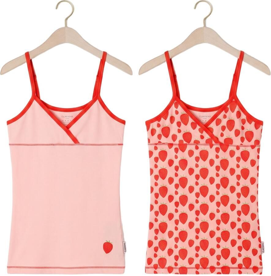CLAESEN'S Meisjes Nachtkleding Singlet 2-pack Lichtroze