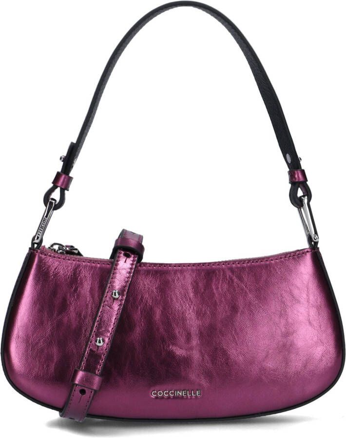 Coccinelle Metallic Roze Schoudertas Pepita Pink Dames