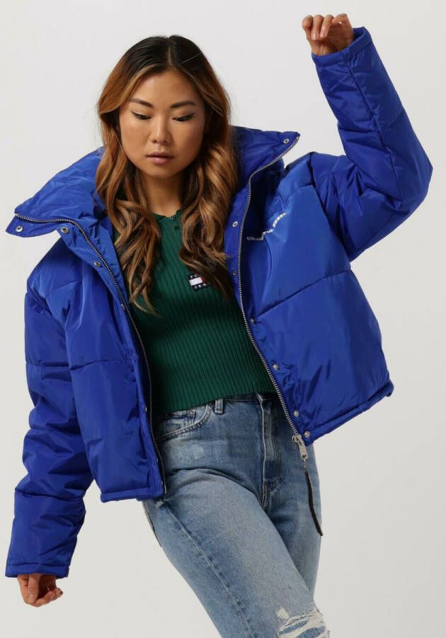 Colourful rebel Blauwe Gewatteerde Jas Ruya Cropped Puffer Jacket