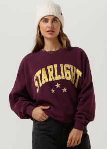 Colourful Rebel sweater Starlight Patch Dropped Shoulder Sweat met tekst en patches burgundy