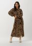 COLOURFUL REBEL Dames Jurken Kera Leopard Maxi Shirt Dress Bruin - Thumbnail 1