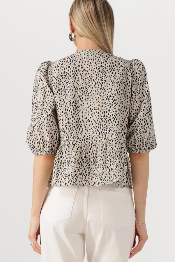 COLOURFUL REBEL Dames Tops & T-shirts Lina Cheetah Bow Top Beige - Foto 3