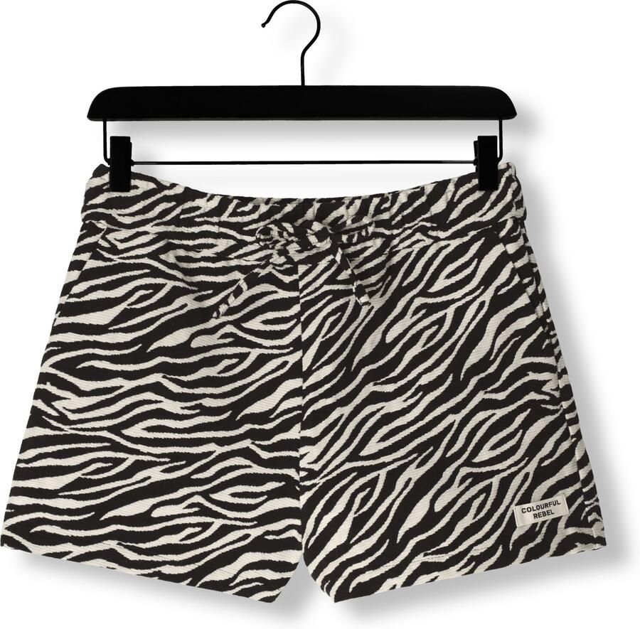 COLOURFUL REBEL Dames Broeken Florence Zebra Jacquard Short Grijs