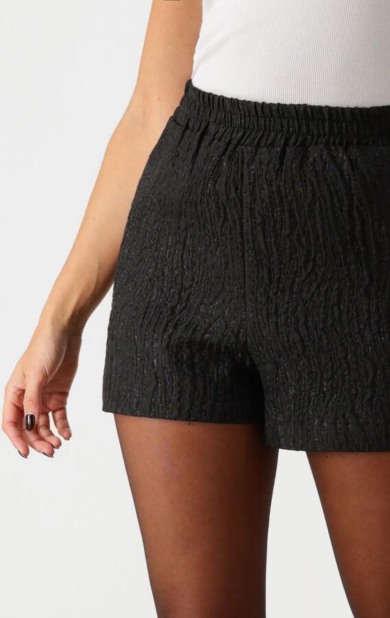 Colourful Rebel high waist straight fit short Florence Zebra Lurex Jacquard Short met all over print zwart - Foto 3