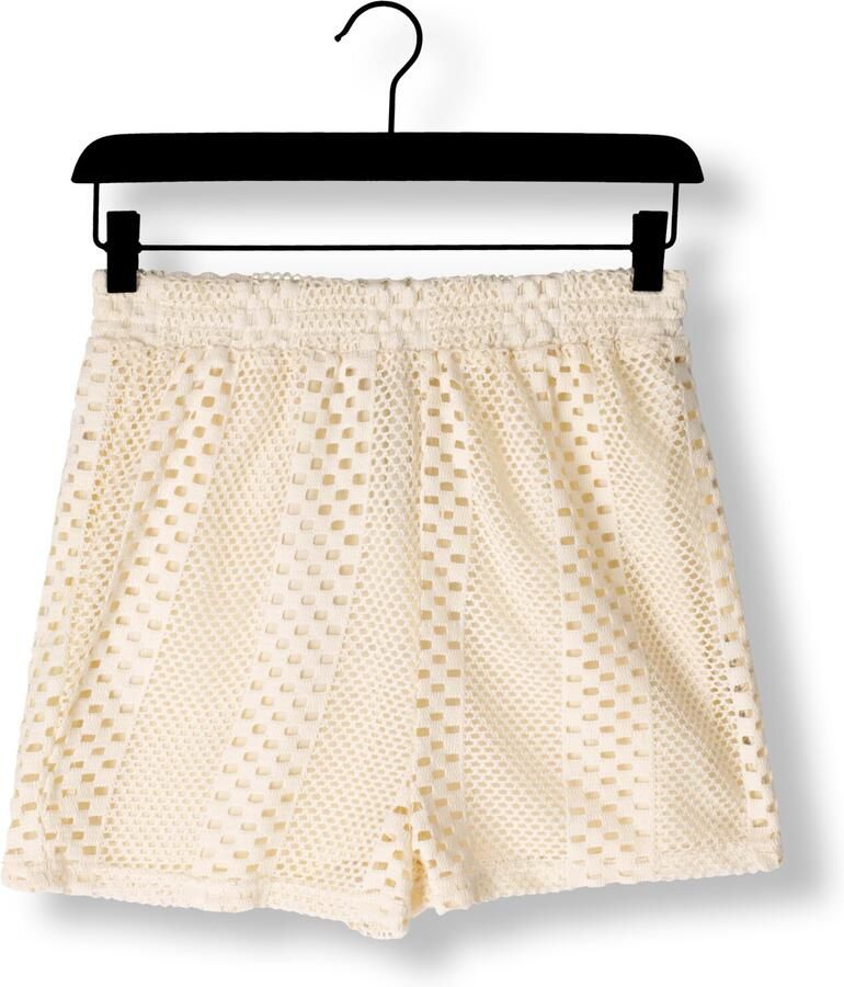 Colourful Rebel straight high waist casual short ecru crochet