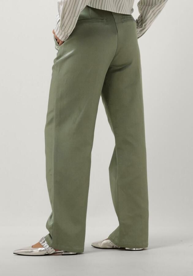 COLOURFUL REBEL Dames Broeken Wende Satin Pintuck Low Pants Groen - Foto 1