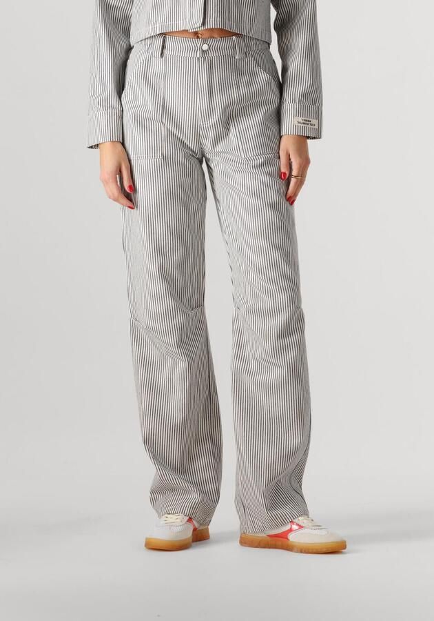 COLOURFUL REBEL Dames Jeans Kensi Striped Worker Pants Blauw - Foto 4