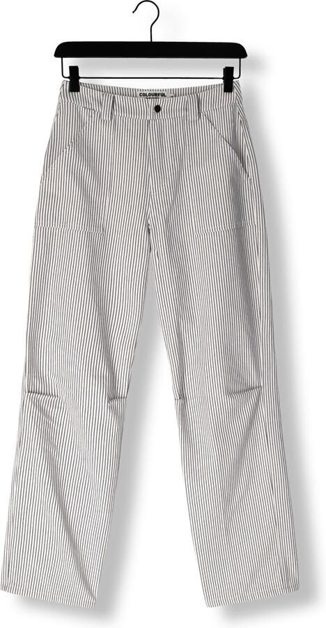 COLOURFUL REBEL Dames Jeans Kensi Striped Worker Pants Blauw - Foto 3