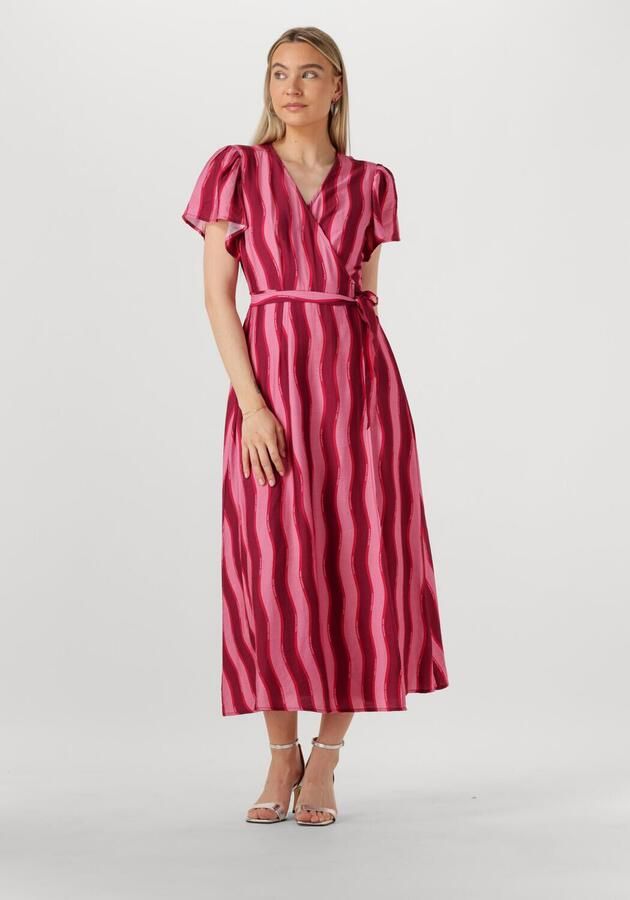 COLOURFUL REBEL Dames Jurken Ava Striped Real Wrap Maxi Dress Ss Roze - Foto 4