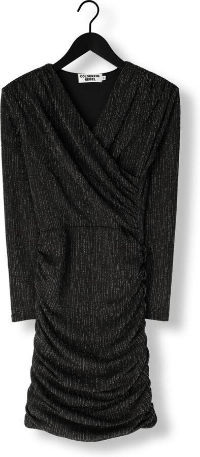 Colourful Rebel jurk Bryssa Lurex Stripes Padded dress LS zwart zilver - Foto 2