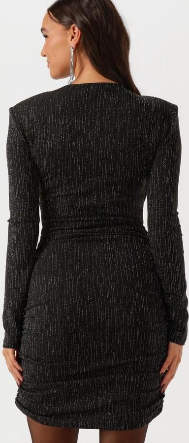 Colourful Rebel jurk Bryssa Lurex Stripes Padded dress LS zwart zilver - Foto 3