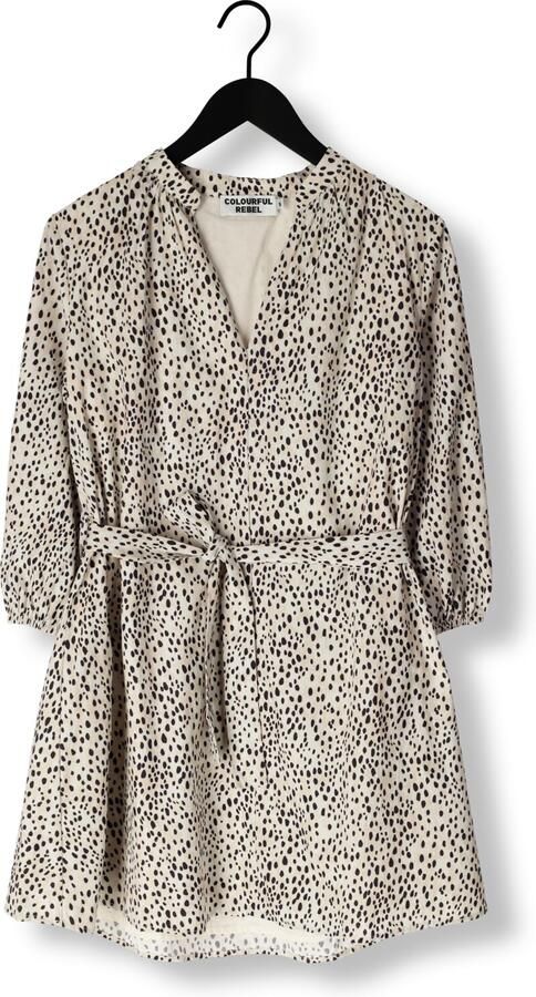 COLOURFUL REBEL Dames Jurken Lize Cheetah Shirt Mini Dress Ss Wit - Foto 3