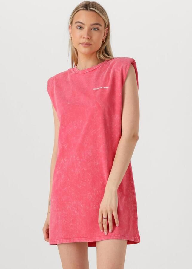COLOURFUL REBEL Dames Jurken Tropical Beach Tour Acid Wash Padded Dress Sl Roze - Foto 4