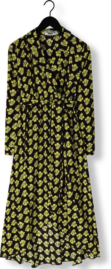 COLOURFUL REBEL Dames Jurken Vivian Big Flower Maxi Dress Geel - Foto 2
