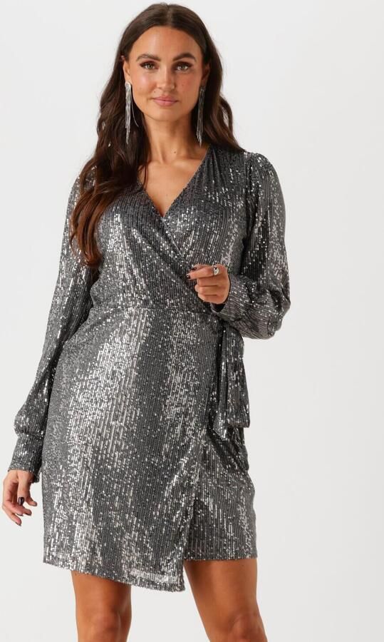 Colourful Rebel Pailletten Wikkeljurk voor Glamoureuze Avonden Gray Dames - Foto 4