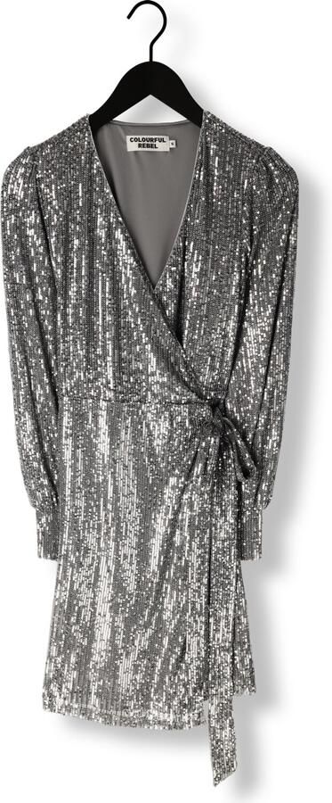 Colourful Rebel Pailletten Wikkeljurk voor Glamoureuze Avonden Gray Dames - Foto 3