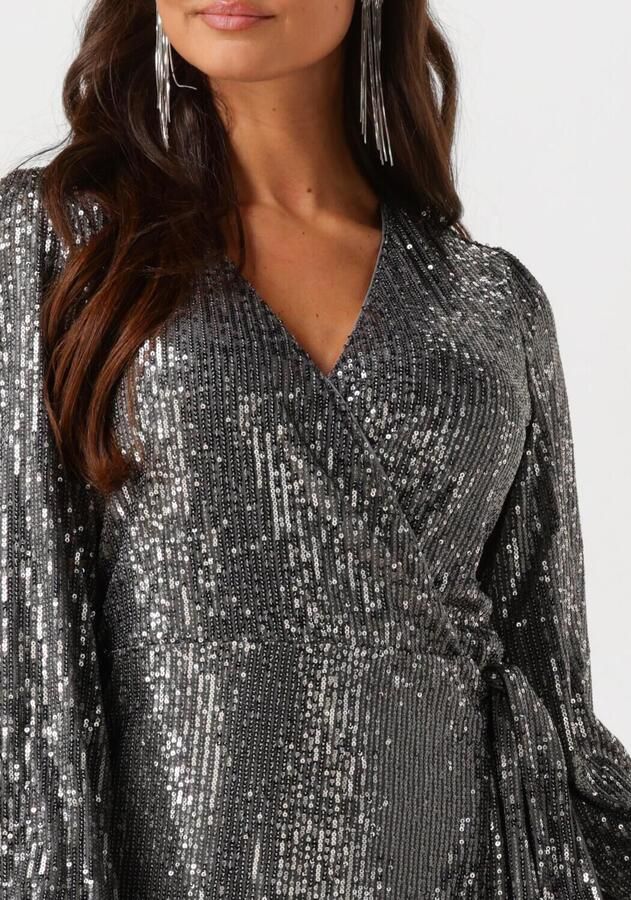 Colourful Rebel Pailletten Wikkeljurk voor Glamoureuze Avonden Gray Dames