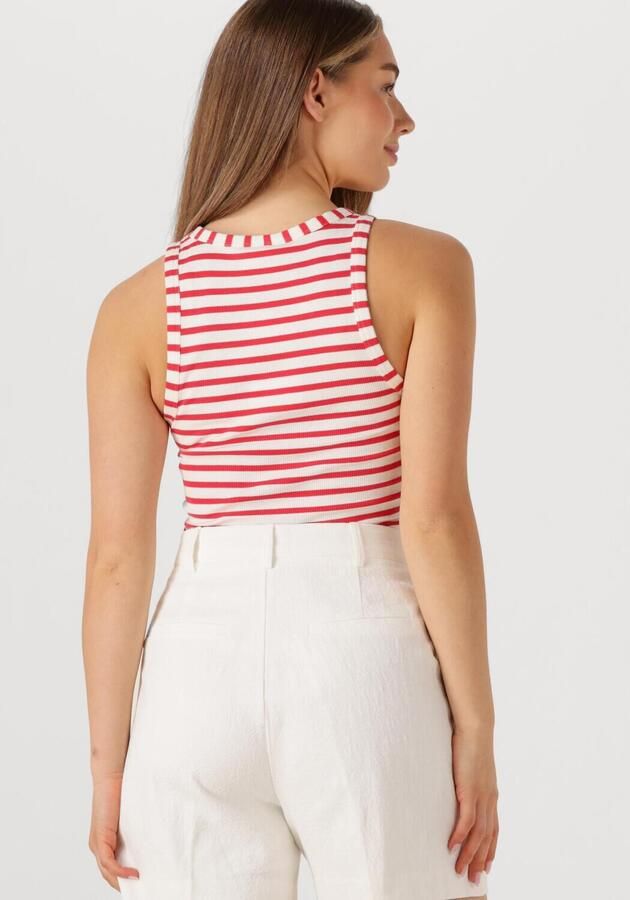 COLOURFUL REBEL Dames Tops & T-shirts Sachi Striped Rib Tanktop Rood - Foto 1