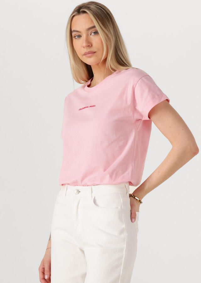 COLOURFUL REBEL Dames Tops & T-shirts Uni Logo Boxy Tee Roze - Foto 4
