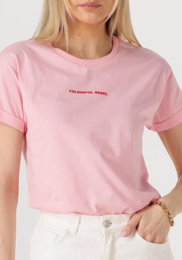 COLOURFUL REBEL Dames Tops & T-shirts Uni Logo Boxy Tee Roze - Foto 2