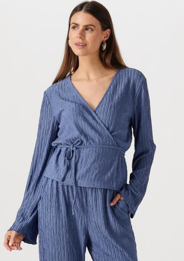 COLOURFUL REBEL Dames Tops & T-shirts Winona Structure Wrap Top Blauw - Foto 4